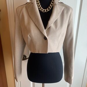 Moodie NWOT Tan CROP Blazer /jacket